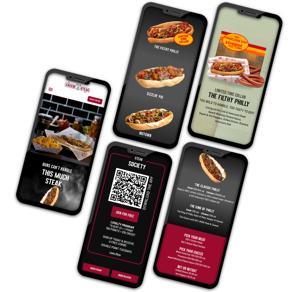 cheesteak website phone mockup