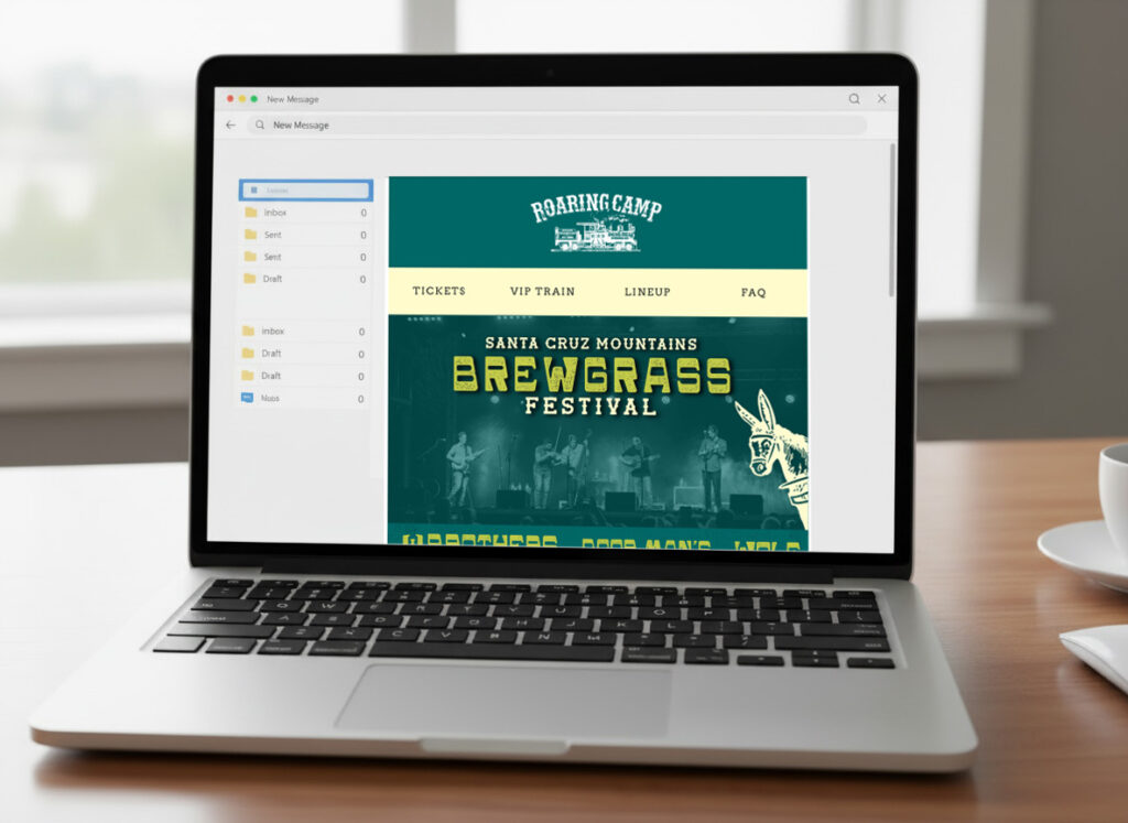 brewgrass email on laptop computer