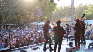 brewgrass festival band on stage crowd