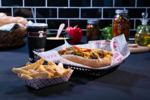 cheesesteak combo drink and fries